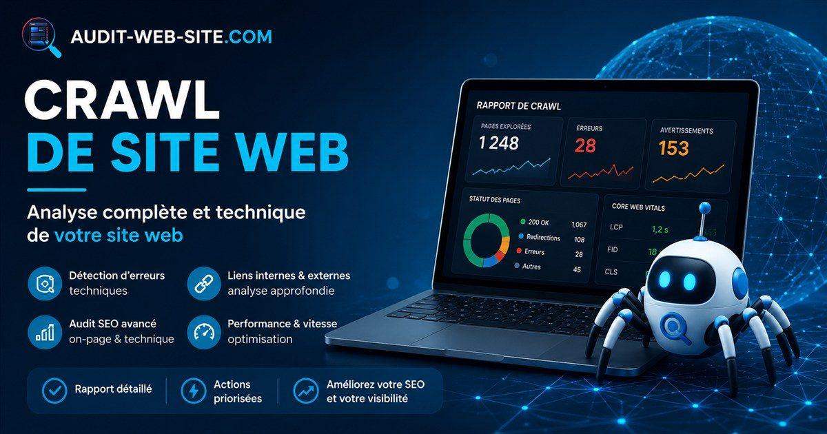 Aperçu de l'outil Crawl Site pour analyser la structure et le maillage d'un site.